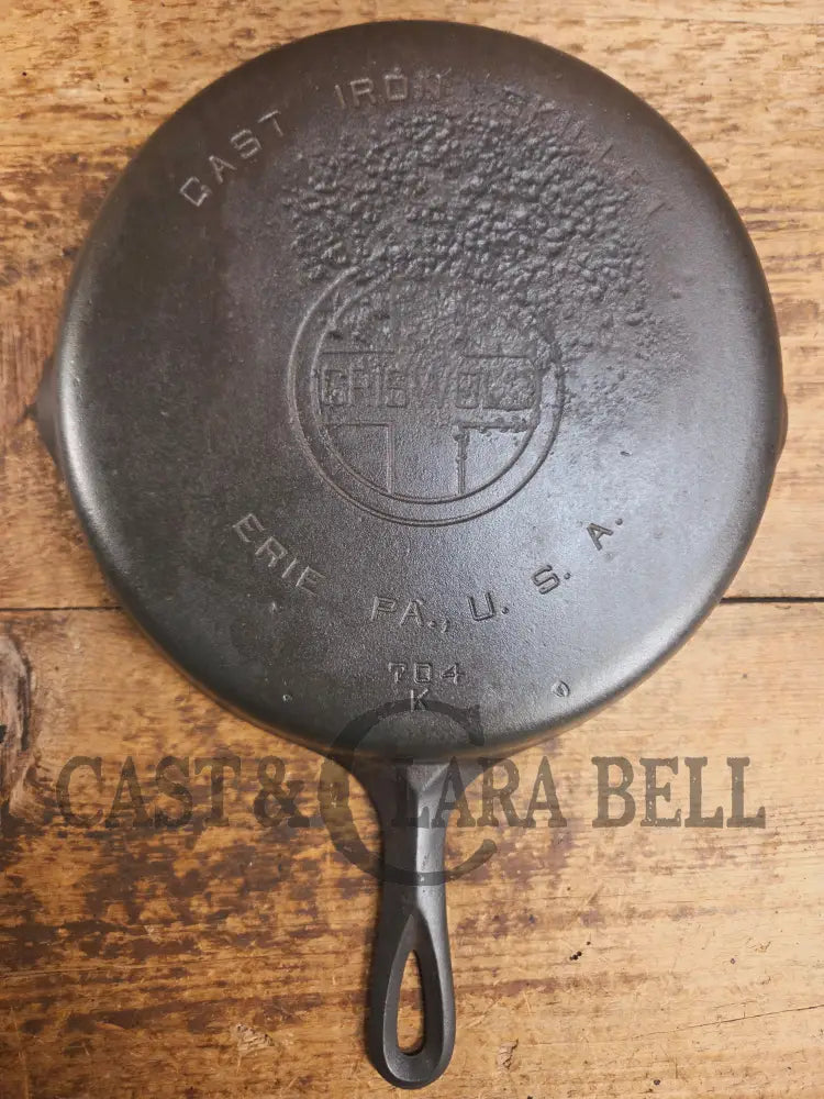 Priced to Sell! GREAT campfire cooker 1930’s Griswold cast iron skillet. Small block 704 K Skillet