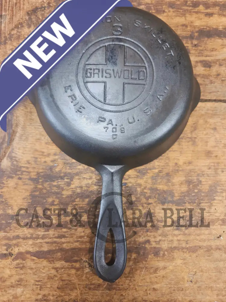 Priced to Sell!! Griswold #3 Skillet with Large Block Logo and Smooth Bottom 709 - Skillet