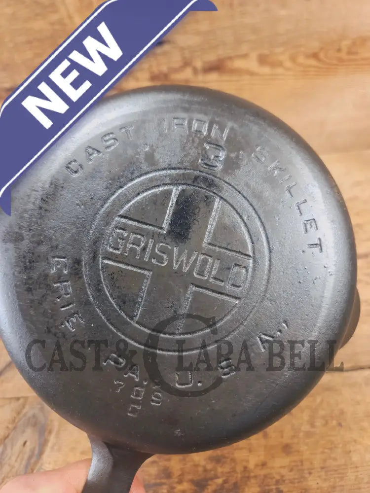 Priced to Sell!! Griswold #3 Skillet with Large Block Logo and Smooth Bottom 709 - Skillet