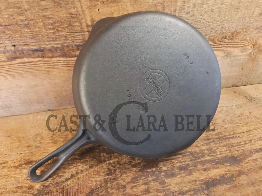 Priced to Sell: Griswold No. 7 Cast Iron Skillet with Small Block Logo and Grooved Handle 701 - Skillet