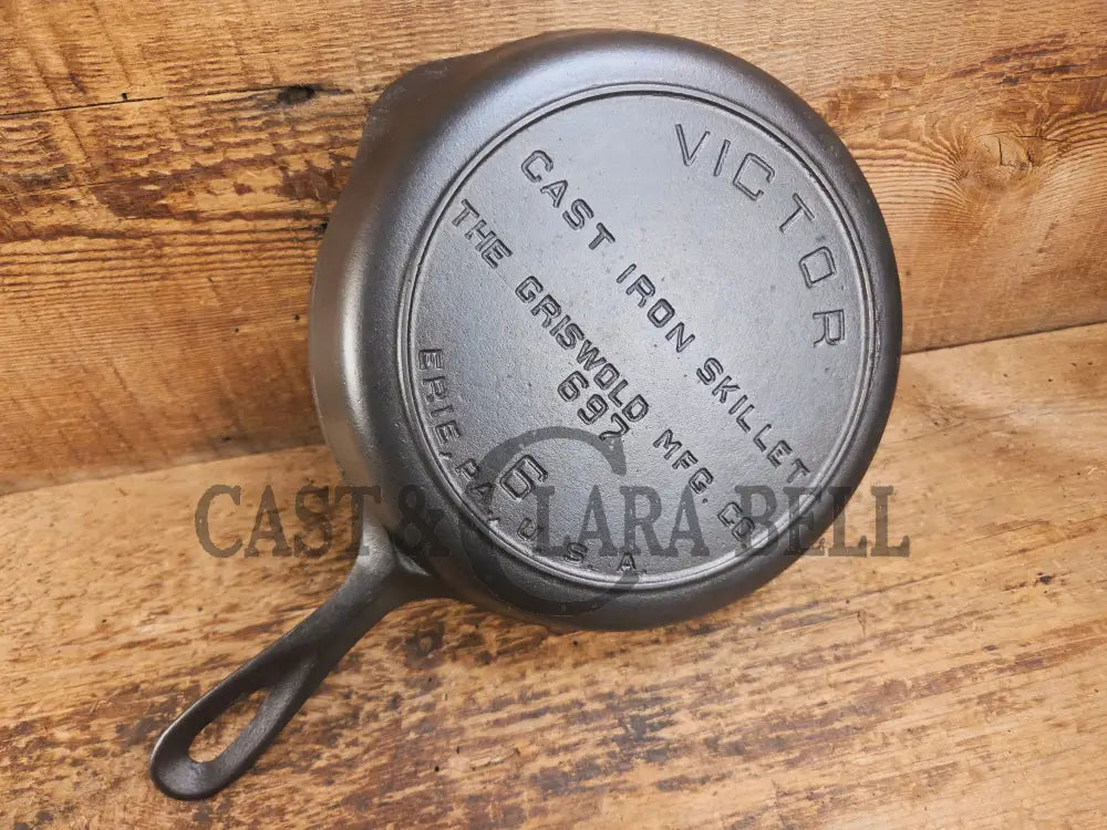 Priced to Sell Hard to Find 1920βs Griswoldβs Victor #6 Skillet with Heat Ring Fully Marked 697 Skillet