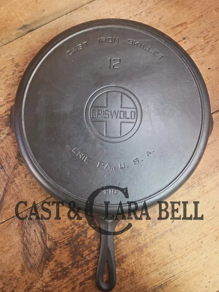 Priced to Sell! Huge 1920’s Griswold No. 12 Skillet with Block Logo 719. Perfect bacon skillet Skillet