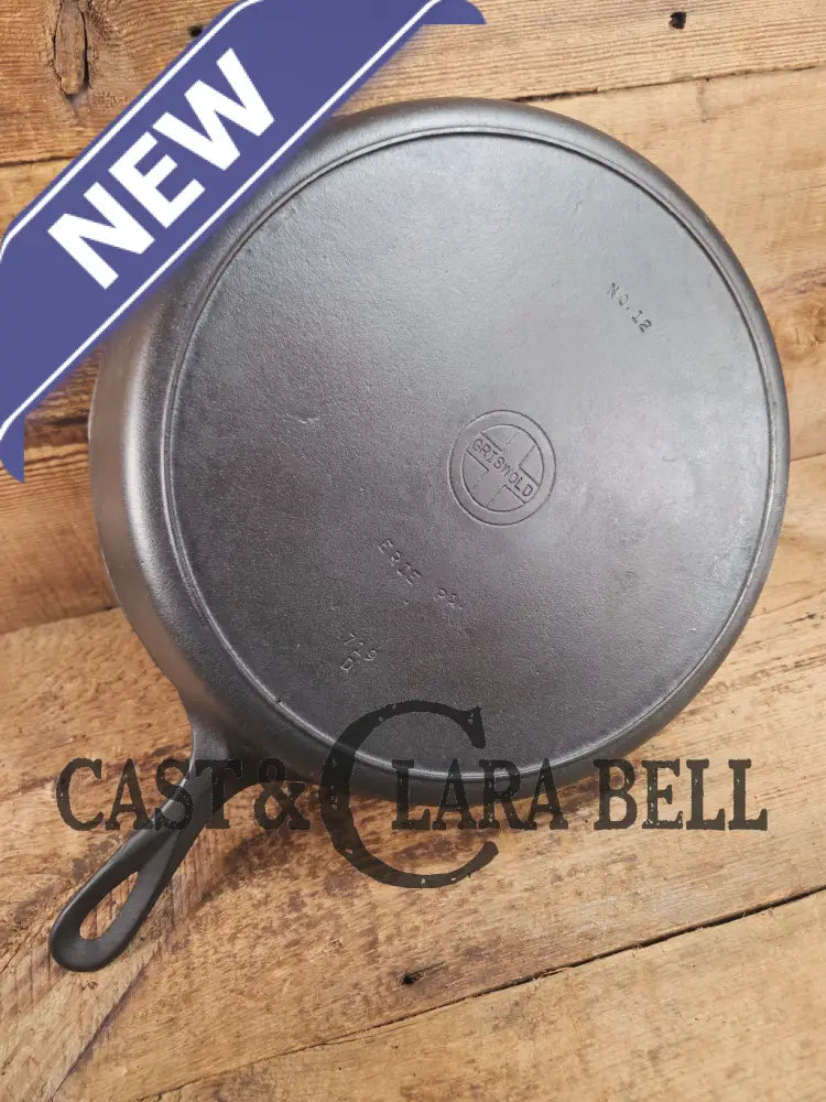Priced to Sell. Huge beautiful 1930’s Griswold No. 12 Skillet Small Block Logo 719 D. Perfect bacon skillet! Restored
