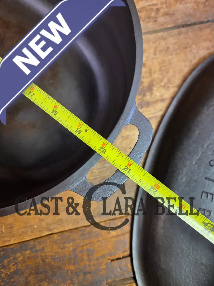 Priced to Sell: MONSTER! 1920βs Griswold #9 Large Block Logo Oval Roaster. P/N 645 Bottom 645 Lid - Dutch Ovens Trivets