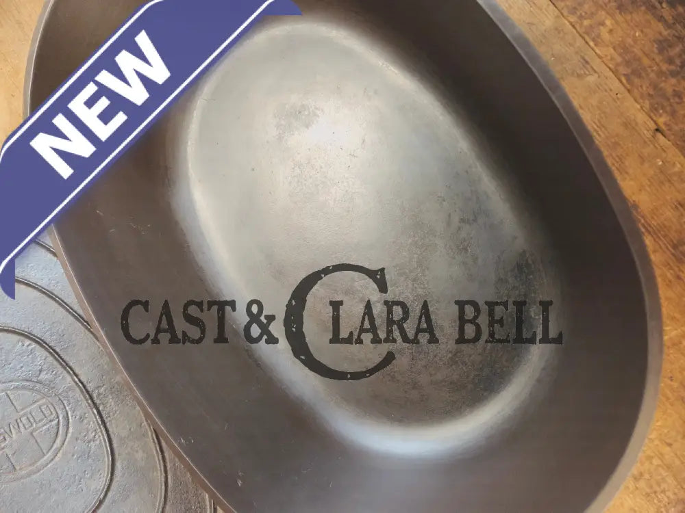Priced to Sell: MONSTER! 1930’s Griswold #9 Large Block Logo Oval Roaster. P/N 649 Bottom 650 Lid - Dutch Ovens Trivets