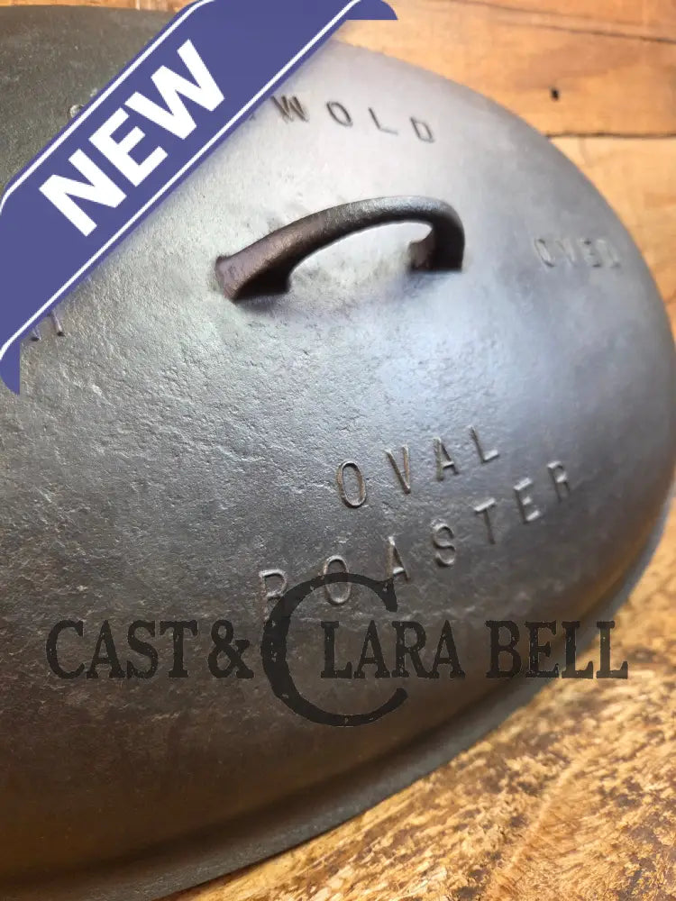Priced to Sell: MONSTER! 1920’s Griswold #9 Large Block Logo Oval Roaster. P/N 645 Bottom 645 Lid - Dutch Ovens Trivets