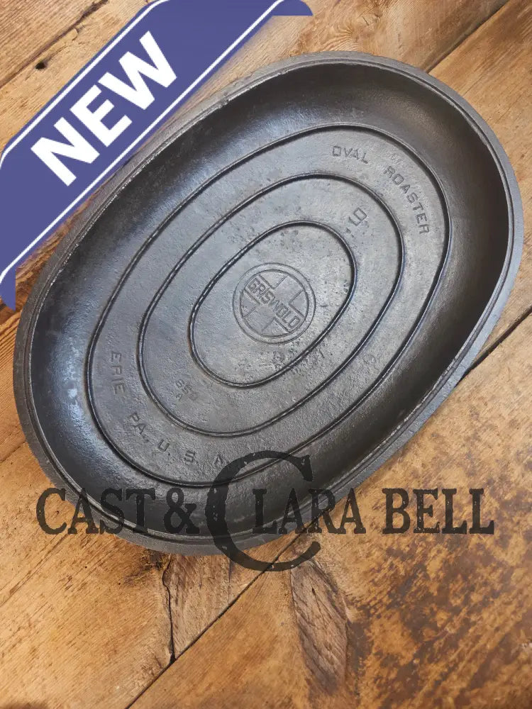Priced to Sell: MONSTER! 1930’s Griswold #9 Large Block Logo Oval Roaster. P/N 649 Bottom 650 Lid - Dutch Ovens Trivets