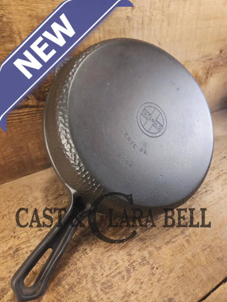 Priced to Sell SEE LISTING. Hard to find 1930’s Hammered finish Griswold No. 8 cast iron skillet 2008 with matching
