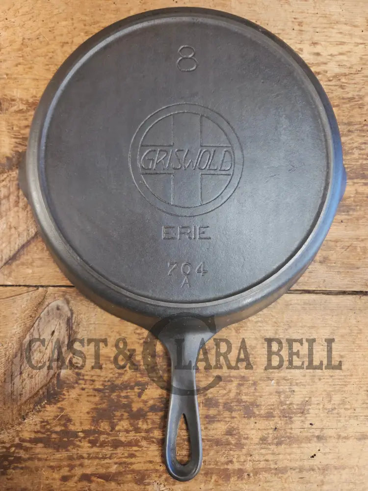 Priced to Sell! The early vintage 1910βs Griswold #8 Skillet with Slant Logo ERIE 704 A. Awesome Skillet