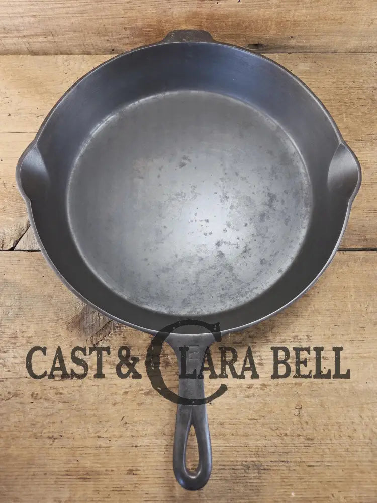 Priced to Sell! The Premier Skillet GLASS smooth huge 1920’s Griswold No. 12 Skillet with Block Logo 719. Perfect bacon