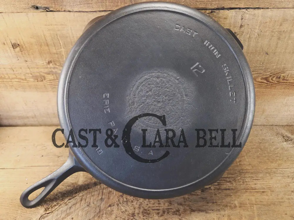 Priced to Sell! The Premier Skillet GLASS smooth huge 1920’s Griswold No. 12 Skillet with Block Logo 719. Perfect bacon