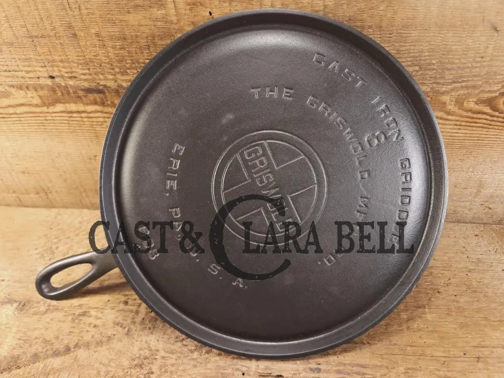 Pristine! 1920’s Griswold #8 Round Griddle 608. Amazing for grilled cheese quesadillas and omelets