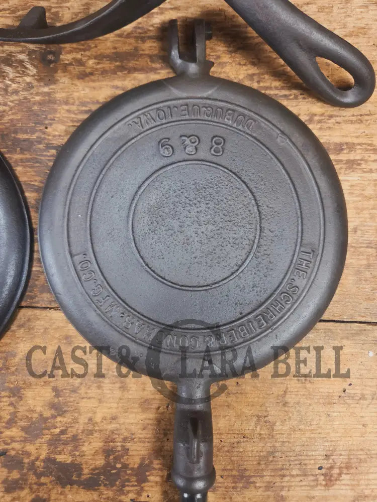 Rare 1890’s Schreiber & Conchar waffle iron that’s unusual! Not many of these 8-9’s around! - Waffle Iron