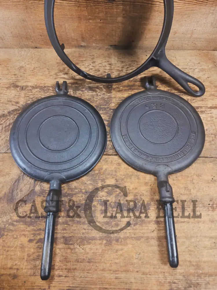 Rare 1890’s Schreiber & Conchar waffle iron that’s unusual! Not many of these 8-9’s around! - Waffle Iron