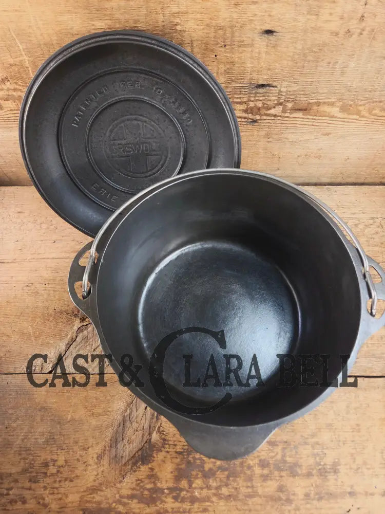 Rare 1920’s Griswold #8 Tite-Top Cast Iron DEEP Dutch Oven 1298 and Matching High Dome Raised Logo lid. VERY cool.