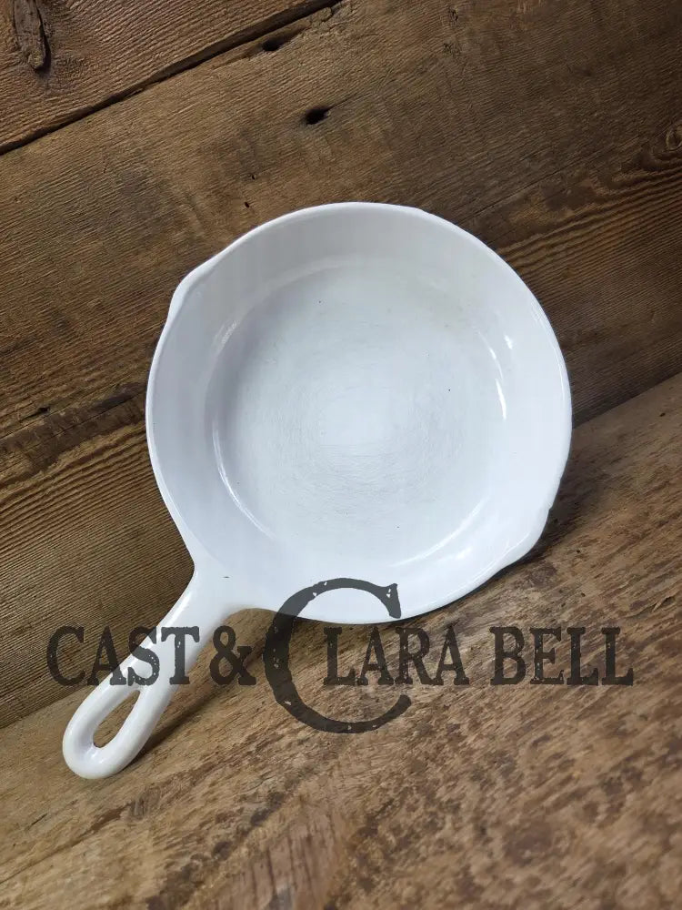 Rare and Cool story! White enameled BSR Red Mountain Series #5 Skillet with Heat Ring. Finished in the 70’s by a third