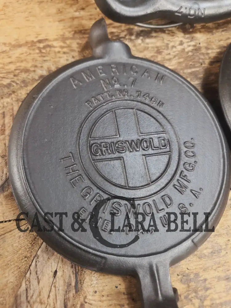 RARE Griswold #7 Waffle Iron with Short Base and Alaskan Handles Patt. 146 N The Griswold Mfg. Co. Erie PA USA Waffle