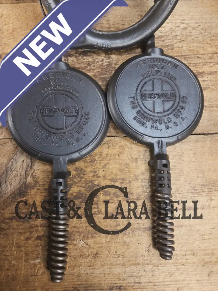 RARE Griswold #7 Waffle Iron with Short Base and Alaskan Handles Patt. 146 N The Griswold Mfg. Co. Erie PA USA Waffle