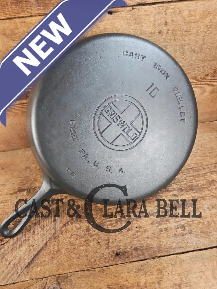 Scare to find BIG Skillet! 1920βs Griswold #10 Skillet with Large Block Logo 716 Fully restored. Getting harder to