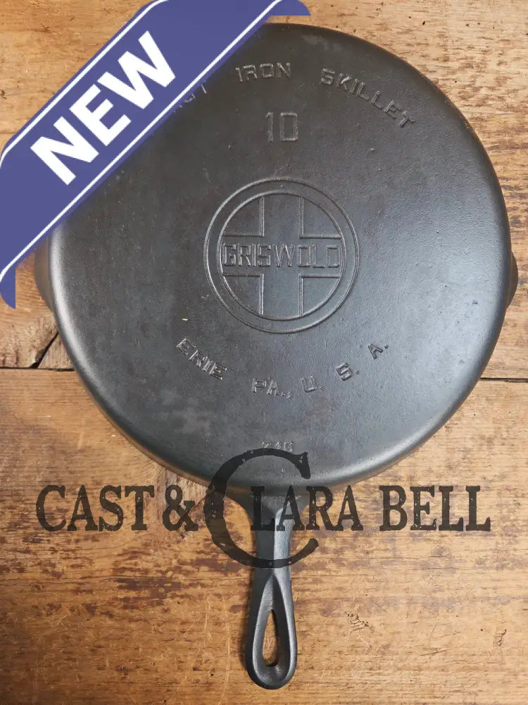 Scare to find BIG Skillet! 1920βs Griswold #10 Skillet with Large Block Logo 716 Fully restored. Getting harder to