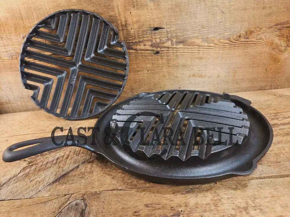 Show stopper! Hard to find Complete Griswold Double Broiler! Amazing piece of Americana! Perfect for searing by the