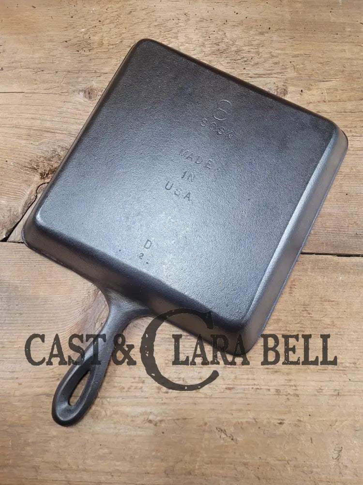 Sleek And Elegant Mid 1900βS Lodge Square Cast Iron Skillet. Sqsk #8 Markings. Versatile Pan For