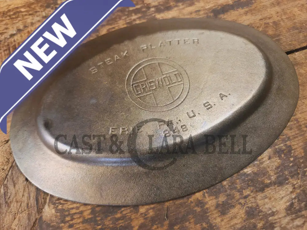 So cool & not common! Griswold #848 ’Steak Platter’. Very cool for the dinner table - Skillet