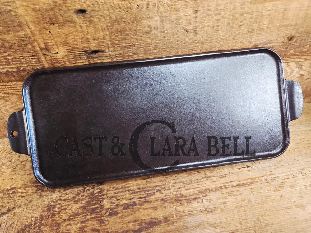 So elegant! 1910’s Griswold #7 Cast Iron Long Griddle with Slant Block Logo ERIE 744 Griddle