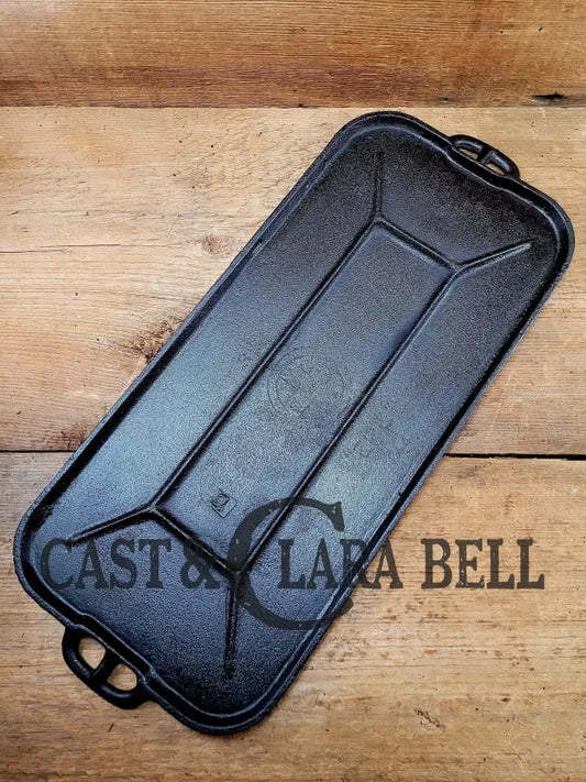 So Elegant & Awesome Blob Makers Mark! 1920βS Griswold #7 Cast Iron Long Griddle Slant Block Logo