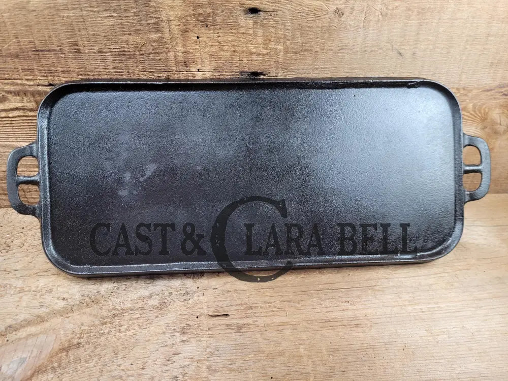 So Elegant & Awesome Blob Makers Mark! 1920βS Griswold #7 Cast Iron Long Griddle Slant Block Logo