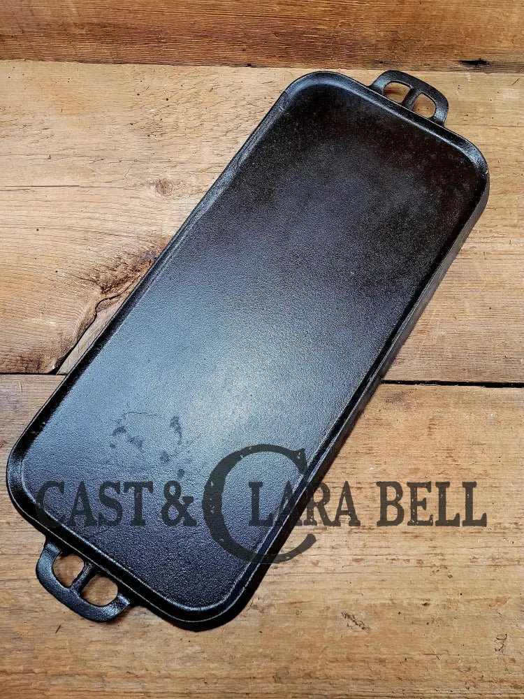 So Elegant & Awesome Blob Makers Mark! 1920βS Griswold #7 Cast Iron Long Griddle Slant Block Logo