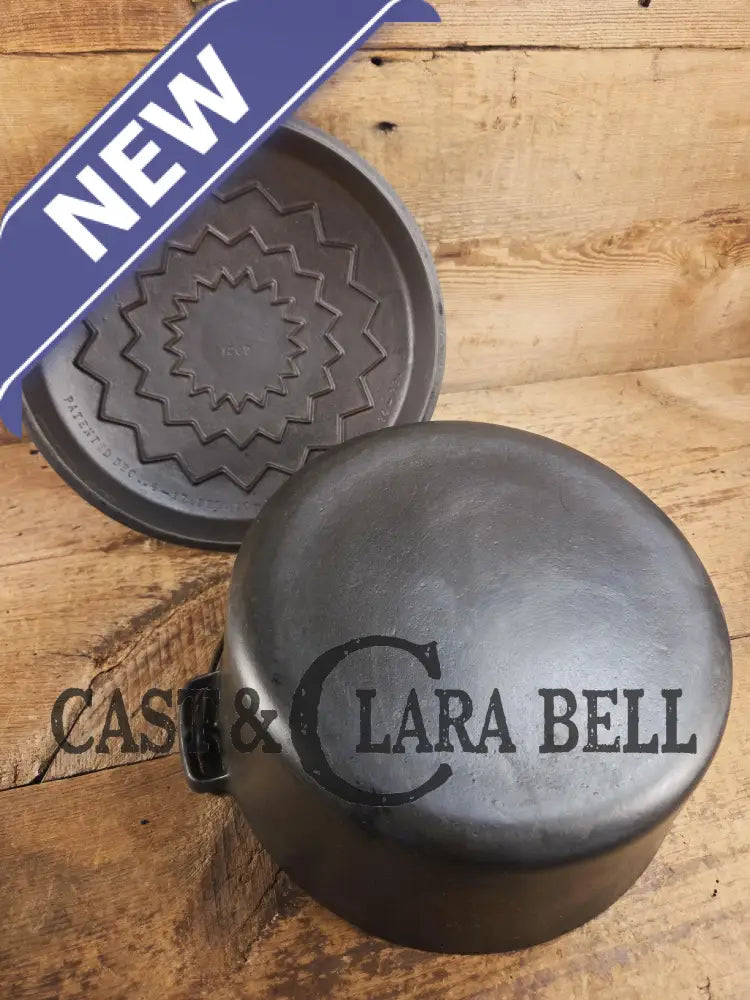 So unique! 1930’s Large fully marked Wagner Ware No. 9 Dutch Oven with saw tooth style Lid 1269 and Ghostmarked Logo!?