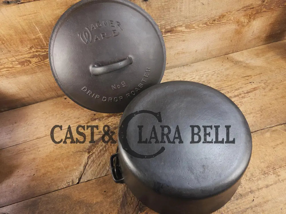 So unique! 1930’s Large fully marked Wagner Ware No. 9 Dutch Oven with saw tooth style Lid 1269 and Ghostmarked Logo!?