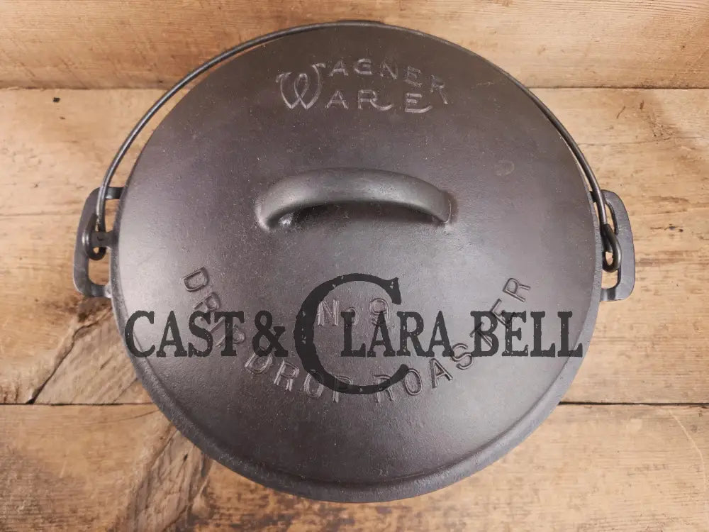 So unique! 1930’s Large fully marked Wagner Ware No. 9 Dutch Oven with saw tooth style Lid 1269 and Ghostmarked Logo!?