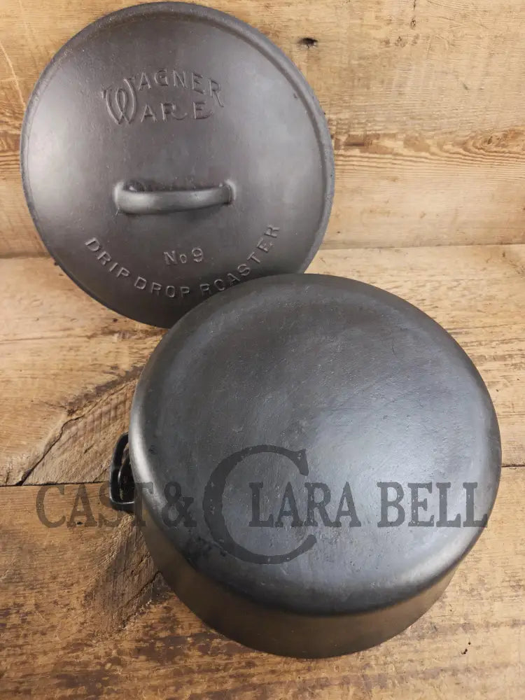 So unique! 1930βs Large fully marked Wagner Ware No. 9 Dutch Oven with saw tooth style Lid 1269 and Ghostmarked Logo!?