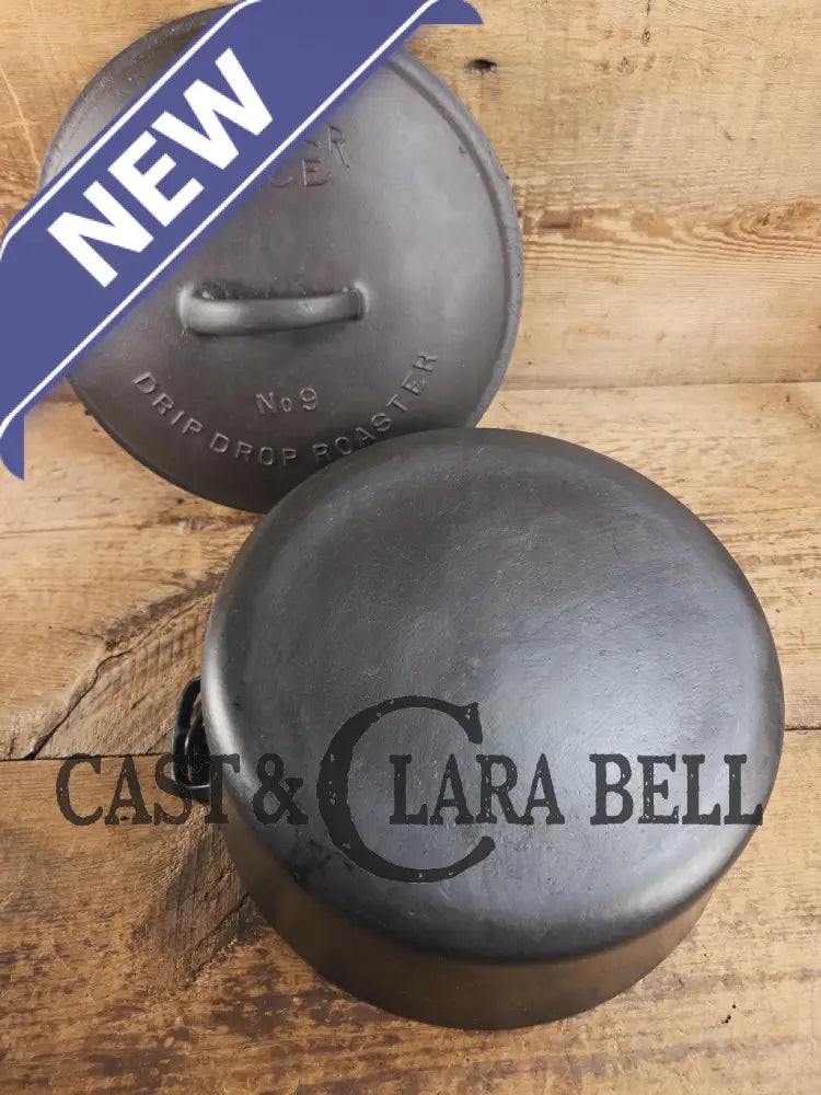 So unique! 1930’s Large fully marked Wagner Ware No. 9 Dutch Oven with saw tooth style Lid 1269 and Ghostmarked Logo!?