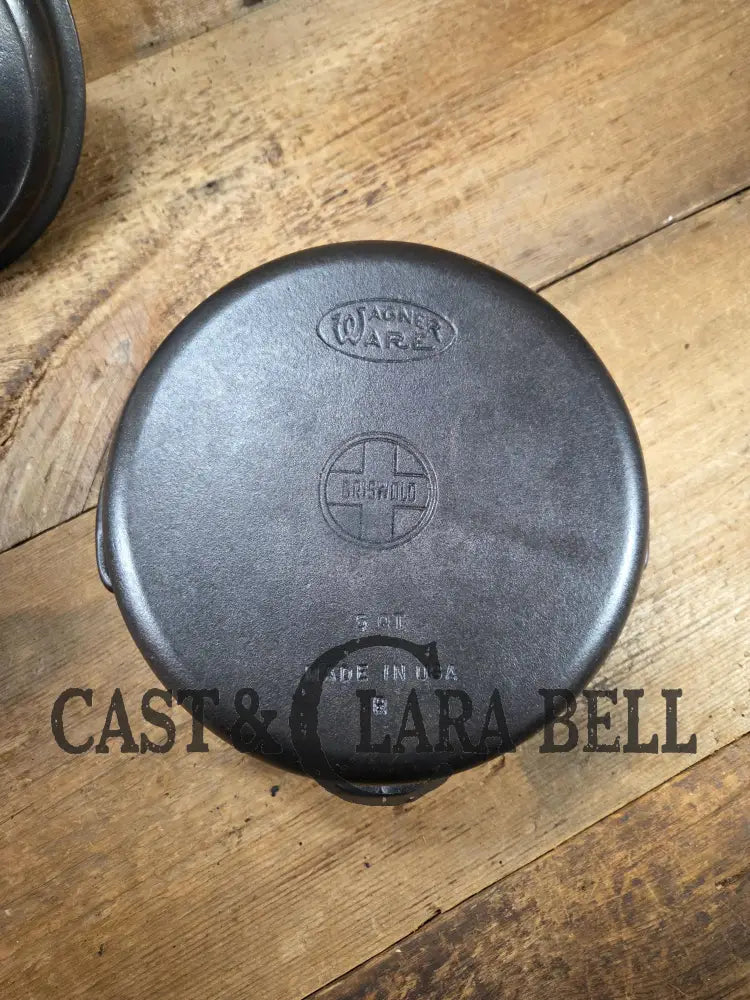 So unique! 1950’s Griswold/Wagner double logo Dutch Oven with Lid 5 Quart Pot. Dutch Ovens Trivets & Kettles