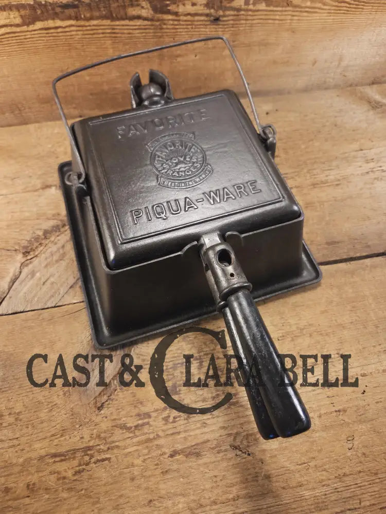 Spectacular and HTF Favorite Piqua Ware #8 Square Waffle Maker with Tall Base! Restored and Ready to make crispy