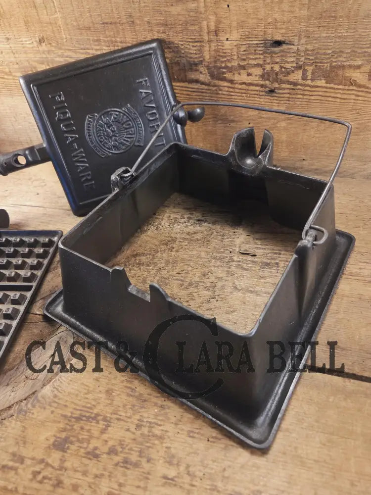 Spectacular and HTF Favorite Piqua Ware #8 Square Waffle Maker with Tall Base! Restored and Ready to make crispy