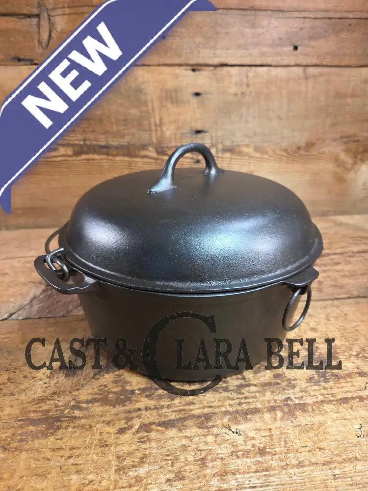 Stunning! 1930’s Favorite Piqua Ware #8 Dutch Oven with matching lid. Smiley Logo. Dutch Ovens Trivets & Kettles