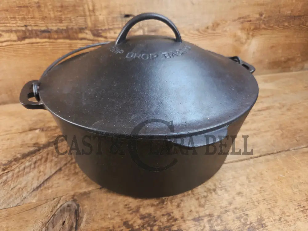 Super Cool 1900-30 #9 Wagner Drip Drop Roaster Dutch Oven w Turtle Top (Sawtooth pattern) lid - Dutch Ovens Trivets &