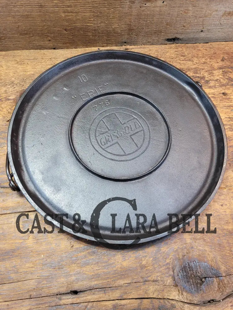 Super Unique And Tough To Find!! Early 1920βS Gorgeous Griswold #10 Round Griddle With Bail