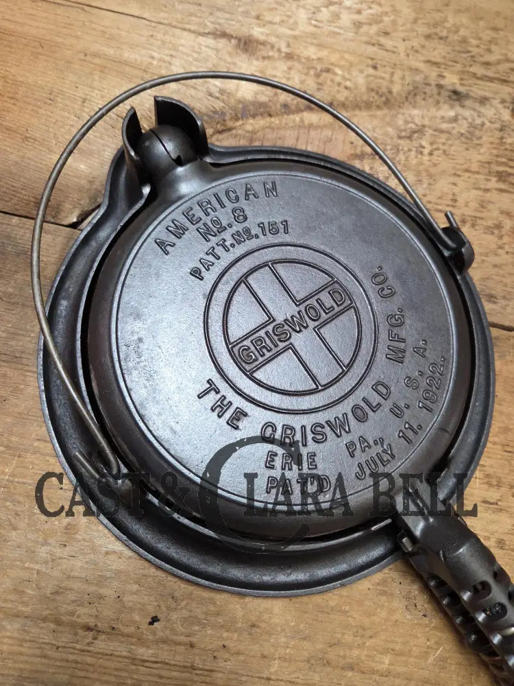 The BEST gift idea! Gorgeous Griswold #8 Cast Waffle Iron #151/151 Low base #152 Fully Restored and Seasoned! Skillet