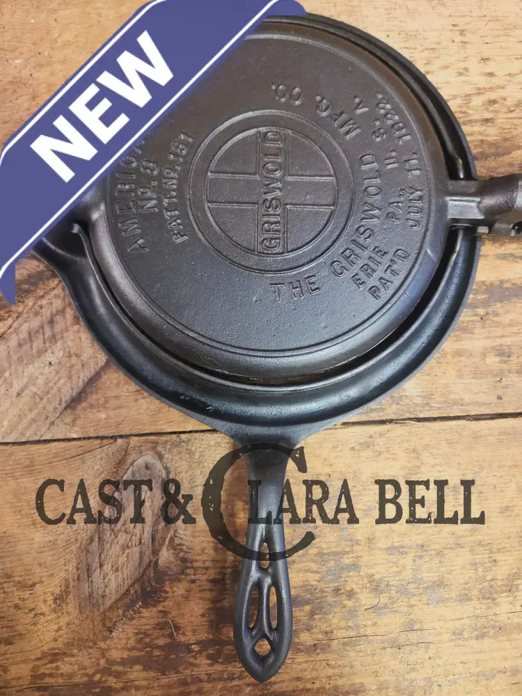 The BEST gift idea! Gorgeous Griswold #8 Cast Waffle Iron #151/151 Low base Fully Restored and Seasoned! Waffle Iron