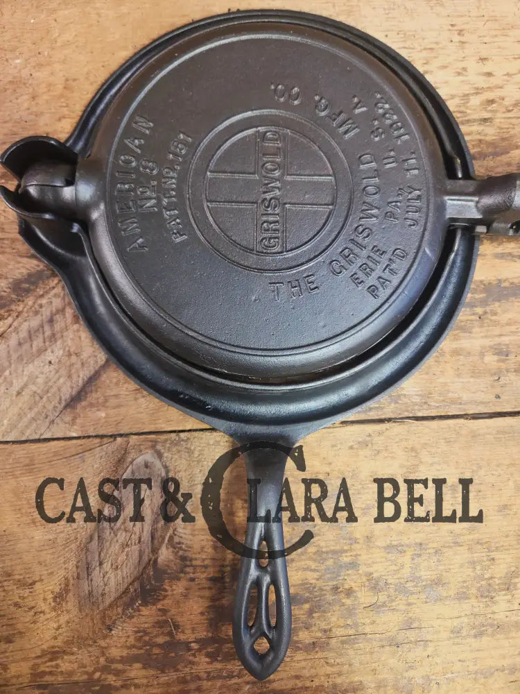 The BEST gift idea! Gorgeous Griswold #8 Cast Waffle Iron #151/151 Low base Fully Restored and Seasoned! Waffle Iron