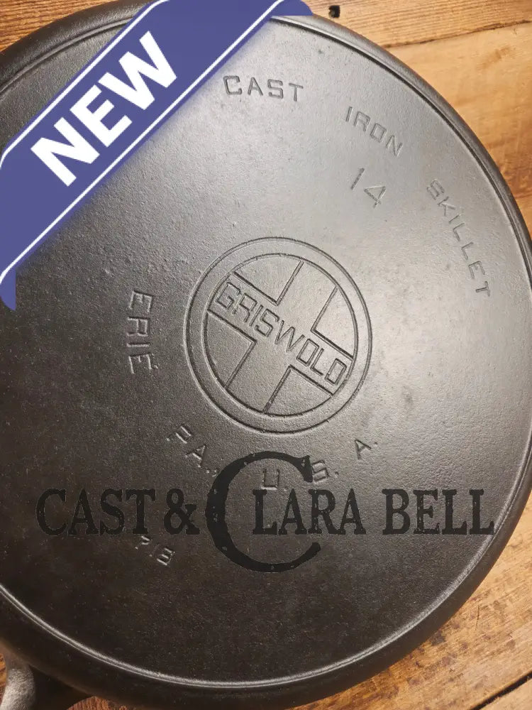 The biggest handled skillet made by Griswold! Huge 1930βs Griswold No. 14 Skillet with Large Block Logo and Heat Ring