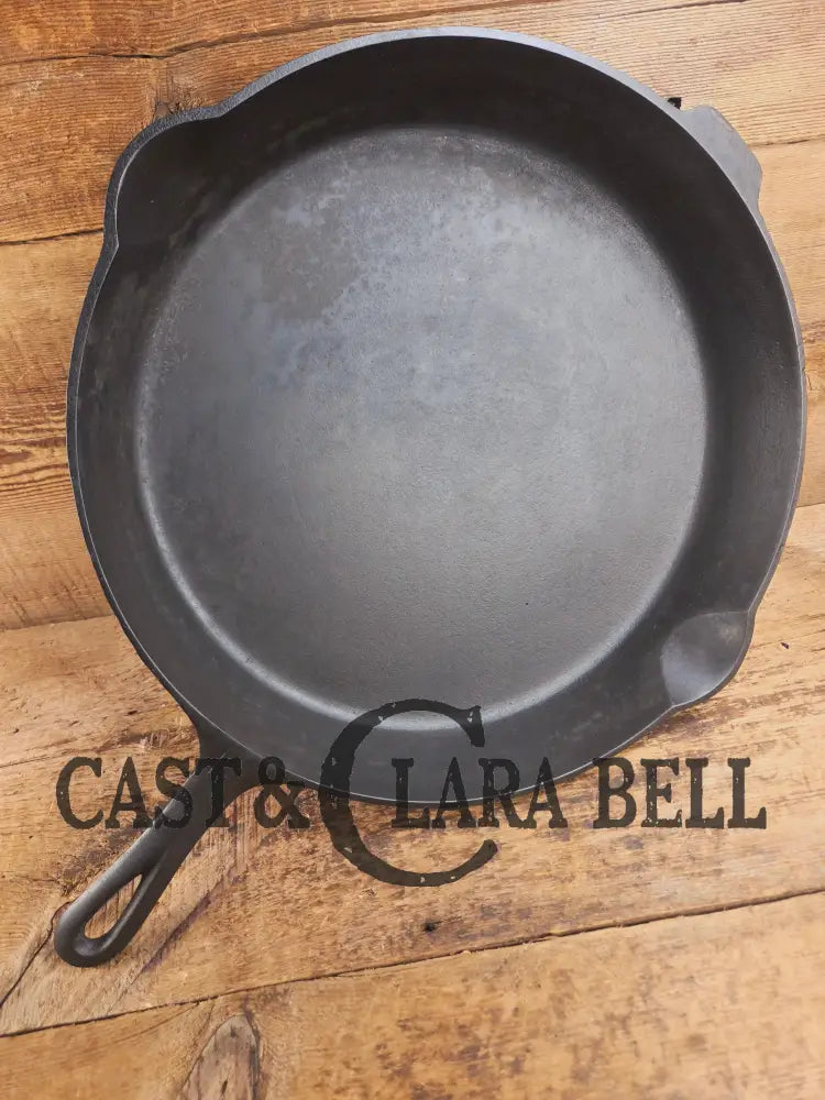 The biggest handled skillet made by Griswold! Huge 1930’s Griswold No. 14 Skillet with Large Block Logo and Heat Ring