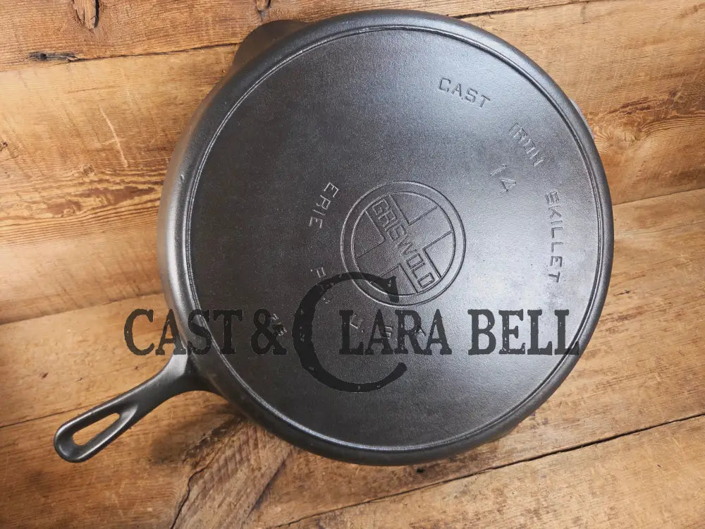 The biggest handled skillet made by Griswold! Huge beautiful 1930’s Griswold No. 14 Skillet with Large Block Logo and