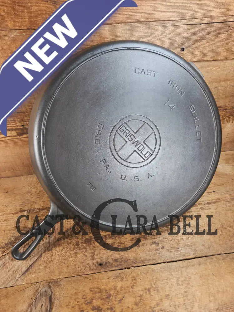 The biggest handled skillet made by Griswold! Huge beautiful 1930βs Griswold No. 14 Skillet with Large Block Logo and