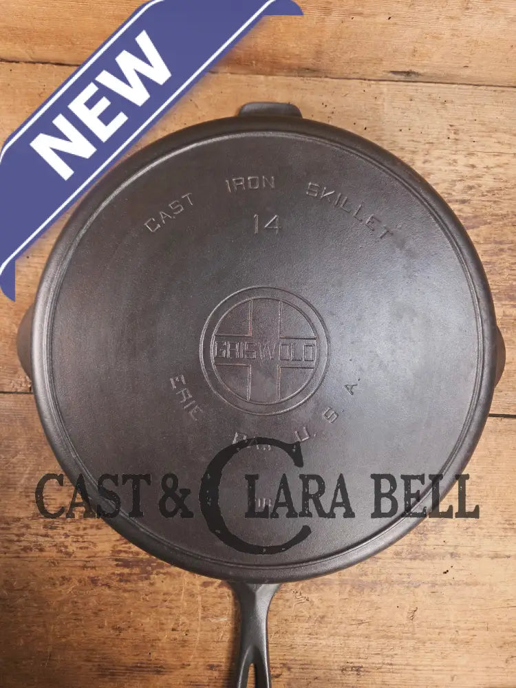 The biggest handled skillet made by Griswold! Huge beautiful 1930βs Griswold No. 14 Skillet with Large Block Logo and
